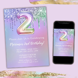 Invitación a la fiesta de cumpleaños número 2 con 
