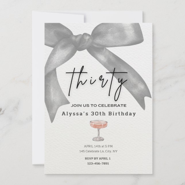 Invitación a la fiesta de cumpleaños número 30 (Anverso)