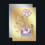 Invitación a la fiesta de cumpleaños número 30 de<br><div class="desc">Hola de moda,  30 cumpleaños invitan con un falso personalizable de oro y plata purpurina a los detalles de tu evento.</div>
