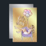 Invitación a la fiesta de cumpleaños número 30 de<br><div class="desc">Hola de moda,  30 cumpleaños invitan con un falso personalizable de oro y plata purpurina a los detalles de tu evento.</div>