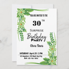 Invitación a la fiesta de cumpleaños número 30 de 