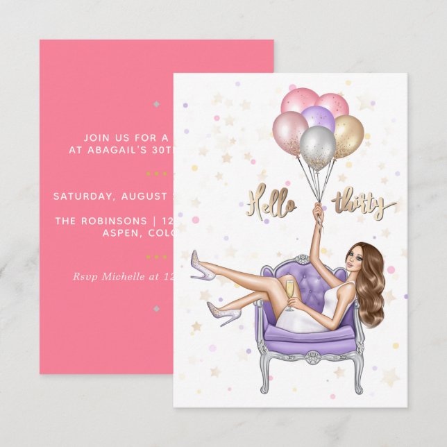 Invitación a la fiesta de cumpleaños número 30 de  (Anverso / Reverso)