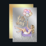 Invitación a la fiesta de cumpleaños número 30 de<br><div class="desc">Hola de moda,  30 cumpleaños invitan con un falso personalizable de oro y plata purpurina a los detalles de tu evento.</div>