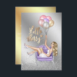 Invitación a la fiesta de cumpleaños número 30 de<br><div class="desc">Hola de moda,  30 cumpleaños invitan con un falso personalizable de oro y plata purpurina a los detalles de tu evento.</div>