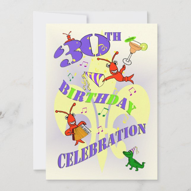 Invitación a la fiesta de cumpleaños número 30 de  (Anverso)