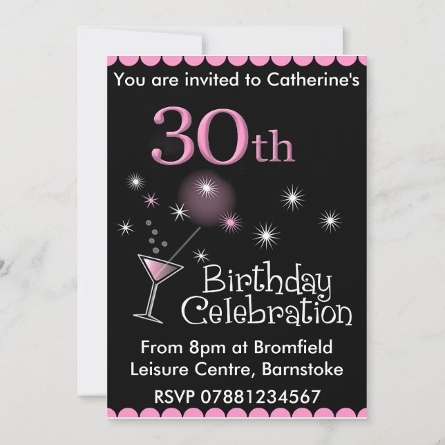 Invitación a la fiesta de cumpleaños número 30 - V (Anverso)