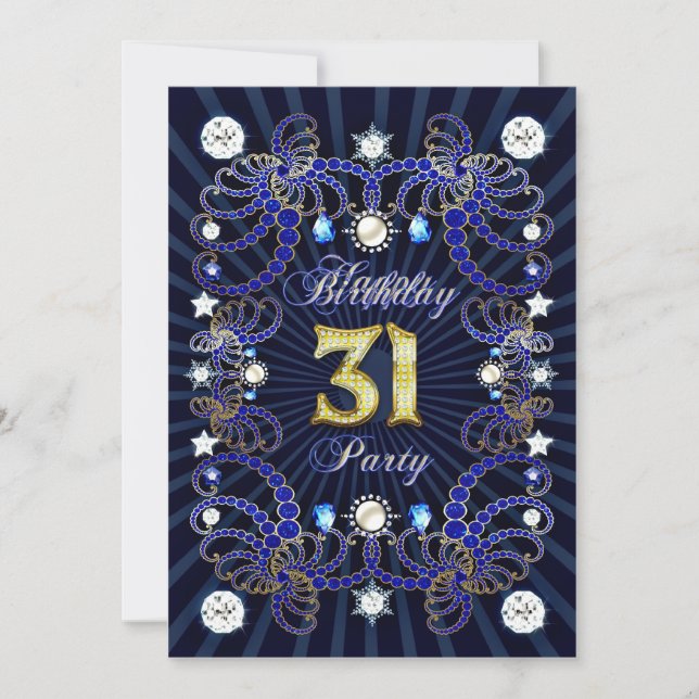invitación a la fiesta de cumpleaños número 31 con (Anverso)
