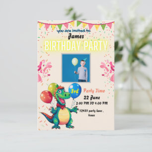 Invitación a la fiesta de cumpleaños número 3 de D