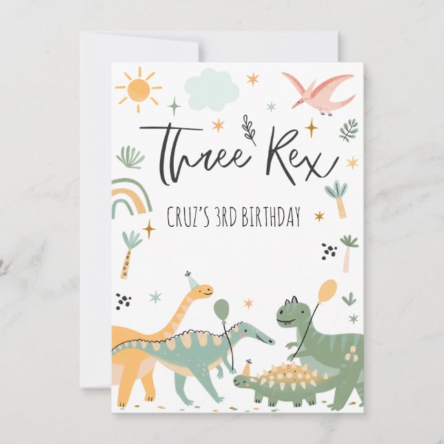 Invitación a la fiesta de cumpleaños número 3 de D (Anverso)