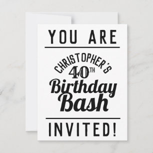 Invitación a la fiesta de cumpleaños número 40