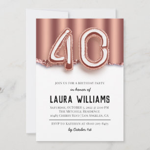 invitación a la fiesta de cumpleaños número 40