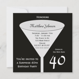 Invitación a la fiesta de cumpleaños número 40 de