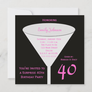 Invitación a la fiesta de cumpleaños número 40 de