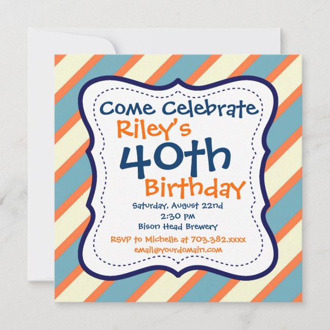 Invitación a la fiesta de cumpleaños número 40 de  (Anverso)