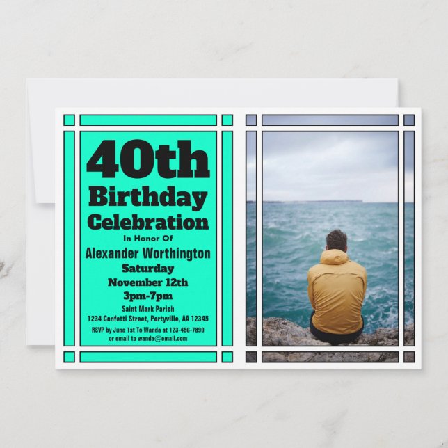 Invitación a la fiesta de cumpleaños número 40 de  (Anverso)
