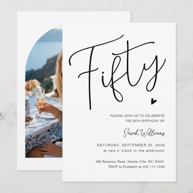 Invitación a la Fiesta de Cumpleaños número 50 (Anverso / Reverso)