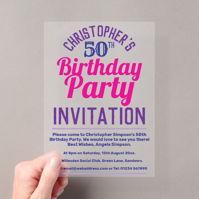 Invitación a la fiesta de cumpleaños número 50 (Insitu (portátil))