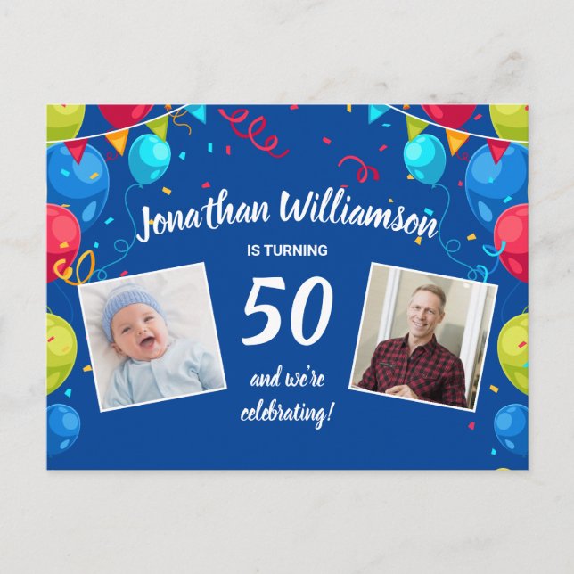 Invitación a la fiesta de cumpleaños número 50, 2  (Anverso)