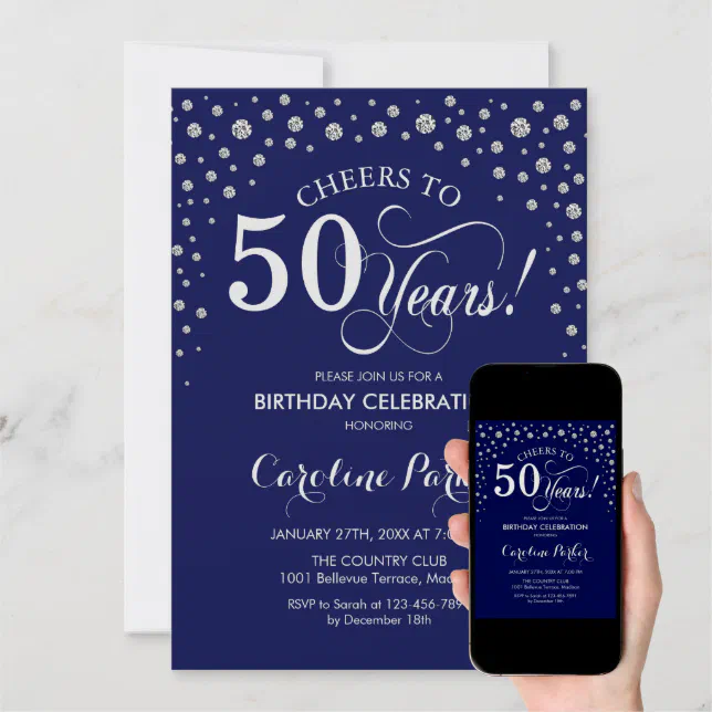 Invitación Celebración de los 50 años de la mujer, Zazzle.com