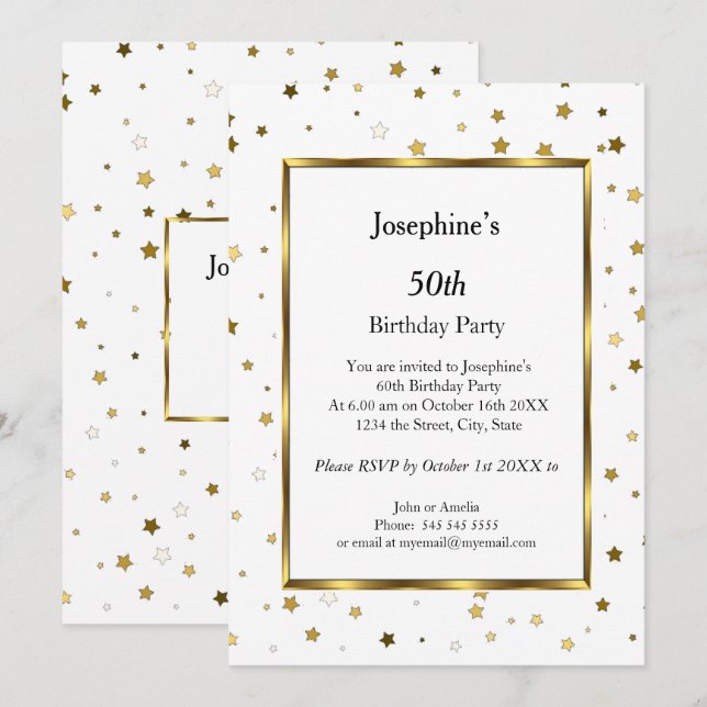 Invitación a la fiesta de cumpleaños número 50 de  (Anverso / Reverso)