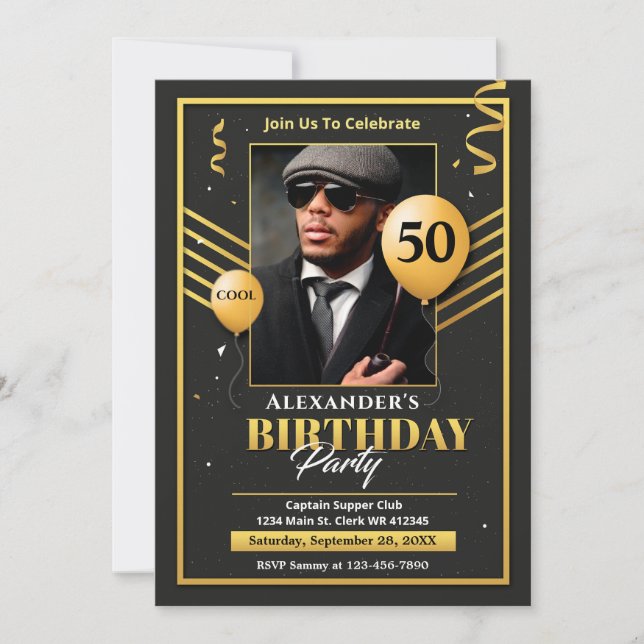 Invitación a la fiesta de cumpleaños número 50 de  (Anverso)
