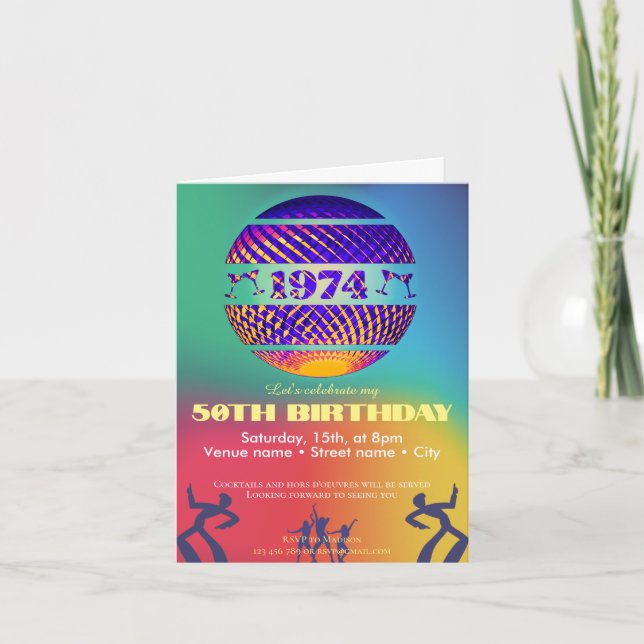 Invitación a la fiesta de cumpleaños número 50 de  (Anverso)