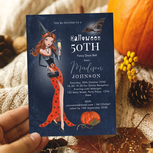 Invitación a la fiesta de cumpleaños número 50 de  (Halloween Birthday Party)