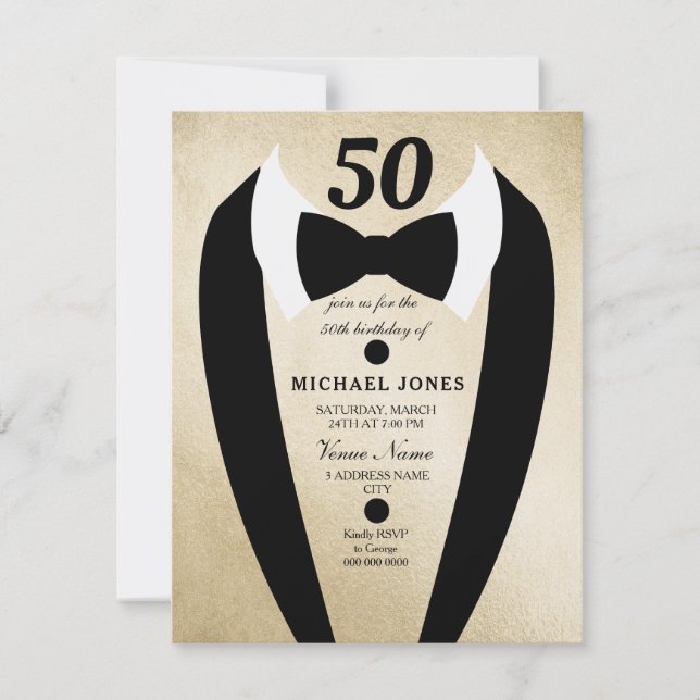 Invitación a la fiesta de cumpleaños número 50 de  (Anverso)