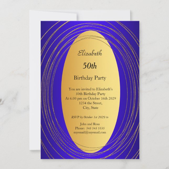 Invitación a la fiesta de cumpleaños número 50 del (Anverso)