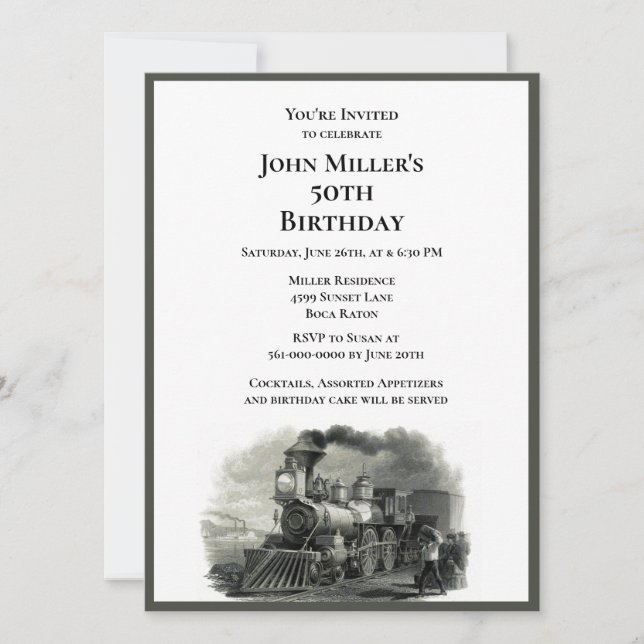 Invitación a la fiesta de cumpleaños número 50 par (Anverso)