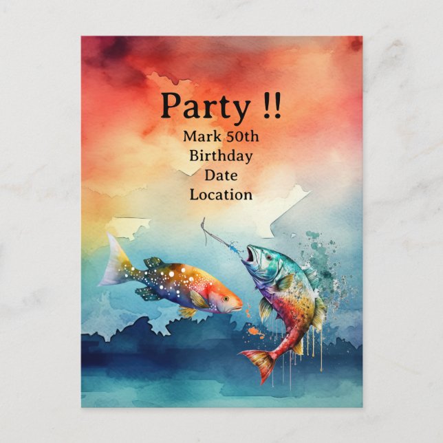 Invitación a la fiesta de cumpleaños número 50 par (Anverso)