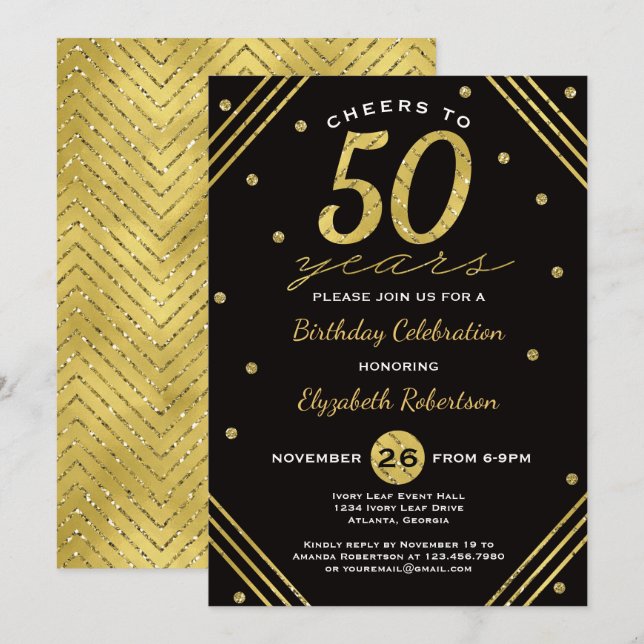 Invitación a la fiesta de cumpleaños número 50, ví (Anverso / Reverso)