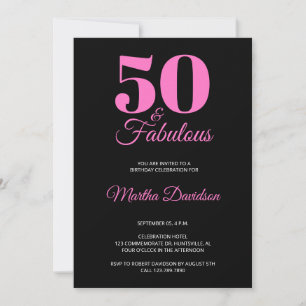 Invitación a la fiesta de cumpleaños número 50 y f