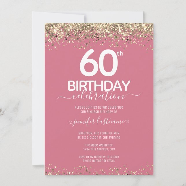 Invitación a la fiesta de cumpleaños número 60 de  (Anverso)