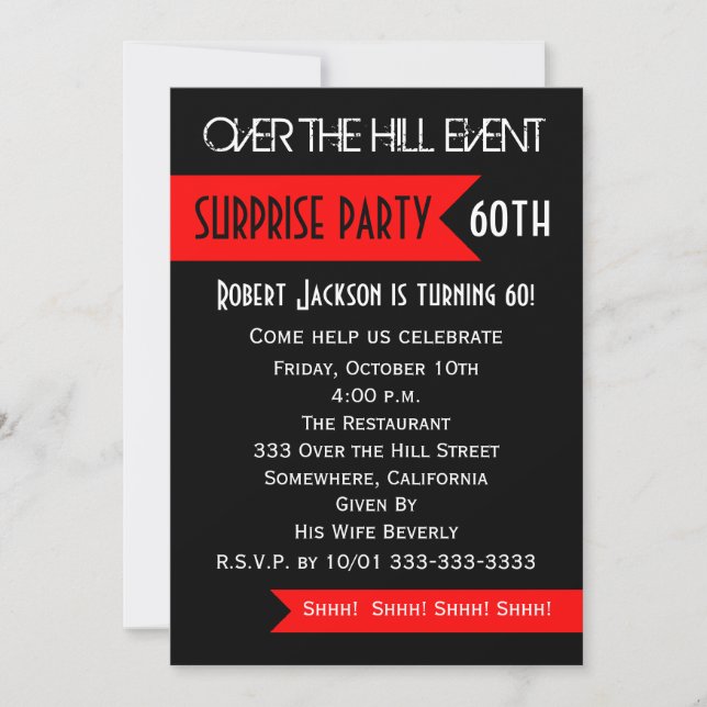 Invitación a la fiesta de cumpleaños número 60 de  (Anverso)