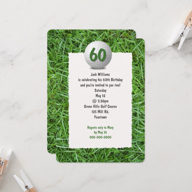 Invitación a la fiesta de cumpleaños número 60 de  (Anverso/Reverso In Situ)