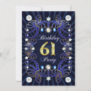 Invitación a la fiesta de cumpleaños número 61 con
