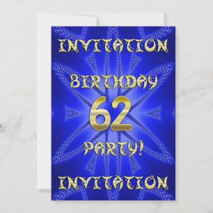 Invitación a la fiesta de cumpleaños número 62