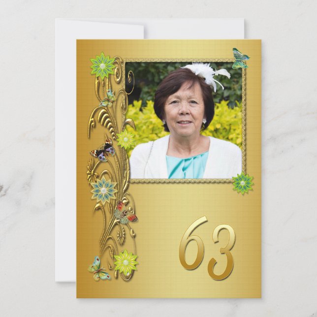 Invitación a la fiesta de cumpleaños número 63 del (Anverso)