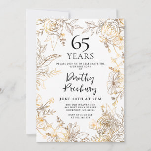 Invitación a la fiesta de cumpleaños número 65 de