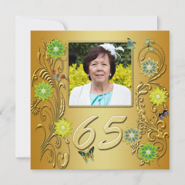 Invitación a la fiesta de cumpleaños número 65 del (Anverso)