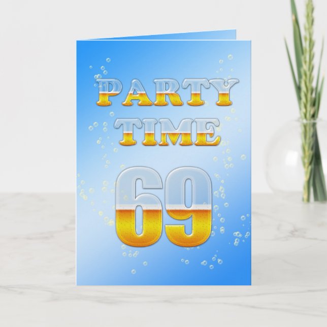 Invitación a la fiesta de cumpleaños número 69 con (Anverso)