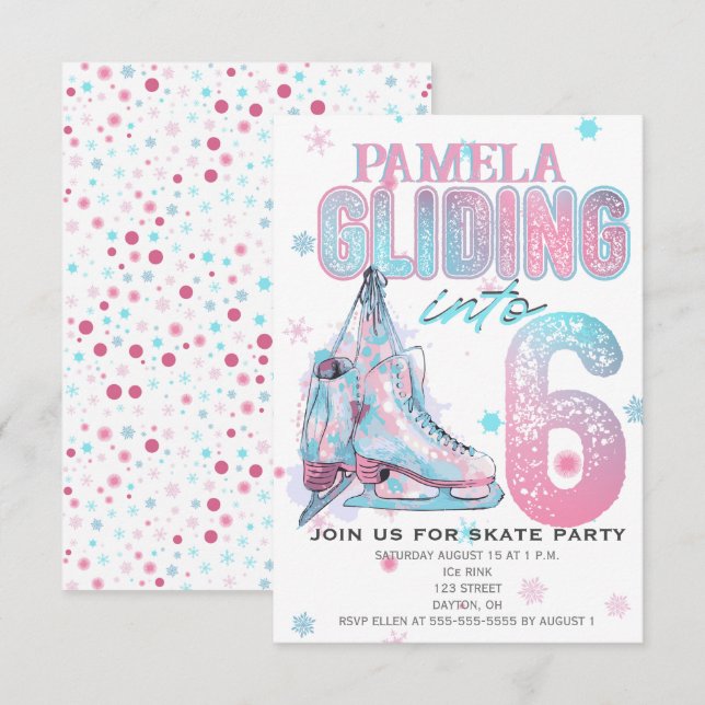 Invitación a la fiesta de cumpleaños número 6 de p (Anverso / Reverso)