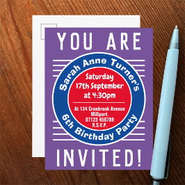Invitación a la fiesta de cumpleaños número 6 del 