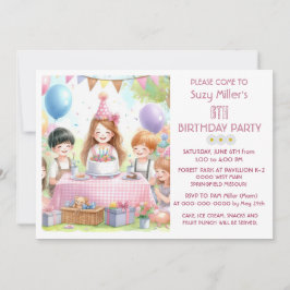 Invitación a la fiesta de cumpleaños número 6 para