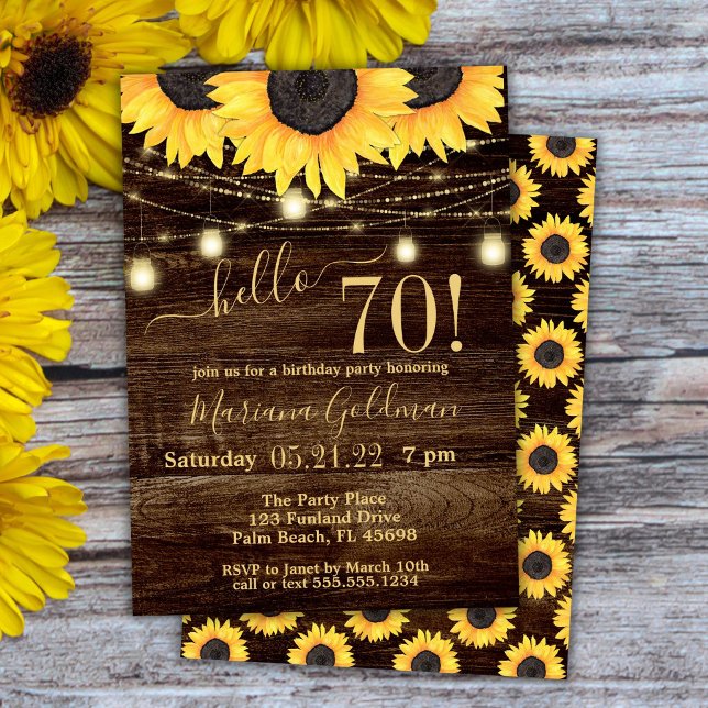 Invitación a la fiesta de cumpleaños número 70 con (Subido por el creador)