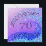 Invitación a la fiesta de cumpleaños número 70, re<br><div class="desc">¡Una divertida invitación de cumpleaños con montones de burbujas!  Cambie la espalda a los detalles de su propio fiesta.</div>