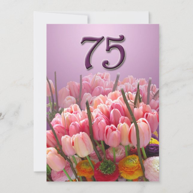 Invitación a la fiesta de cumpleaños número 75 - T (Anverso)