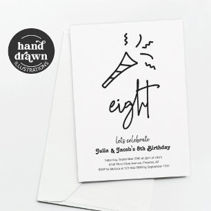 Invitación a la fiesta de cumpleaños número 8