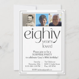 Invitación a la fiesta de cumpleaños número 80 bla